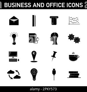 Collection of simple icons on the topic: business and office. Isolated ...
