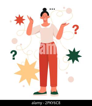 Woman shrugging shoulders Stock Vector