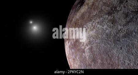 Exoplanet Proxima Centauri b with Alpha Centauri binary stars Stock ...