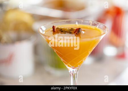 Cocktails being prepared at an event in Cardiff, Wales. Stock Photo