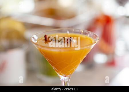 Cocktails being prepared at an event in Cardiff, Wales. Stock Photo