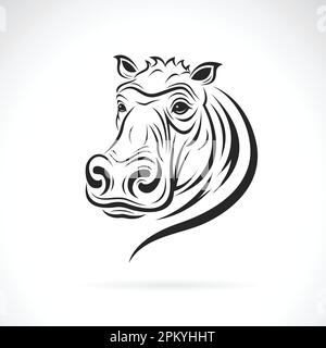 A hippopotamus head design isolated on transparent background. Wild Animals. Stock Vector