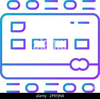 Credit card with code, digital money, e-money, online payment gradient lineal icon. Shopping, online banking, finance symbol design. Stock Vector