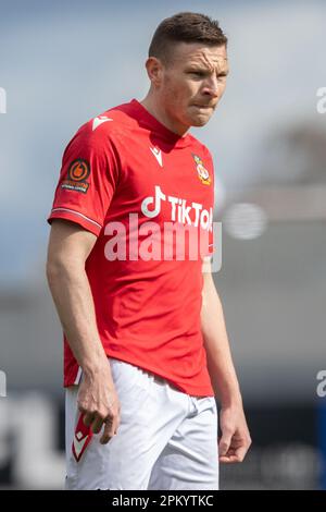 Wrexham, UK. 10th Apr, 2023. Paul Mullin of Wrexham during the Vanarama National League match, Wrexham vs Notts County at the Racecourse Ground, Wrexham, United Kingdom, on Monday 10th April 2023  (Photo by Phil Bryan/Alamy Live News) Credit: Philip Bryan/Alamy Live News Stock Photo