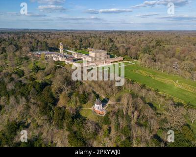 Aerial view of Cliveden House, Buckinghamshire, UK. Stock Photo