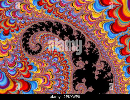 Bright multicolored fractals forming abstract textured background Stock Photo