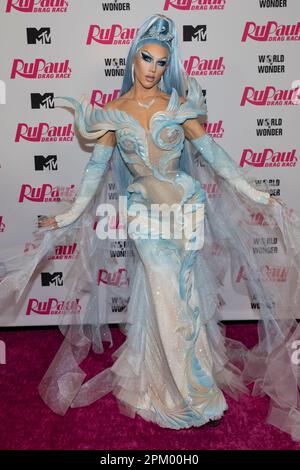 Los Angeles, USA. 01st Apr, 2023. Sugar attends the arrivals of RuPaul's Drag Race Season 15 Finale at The Ace Hotel in Los Angeles, CA on April 1, 2023. (Photo by Corine Solberg/Sipa USA) Credit: Sipa USA/Alamy Live News Stock Photo