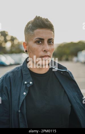 Young man in casual wear on street Stock Photo