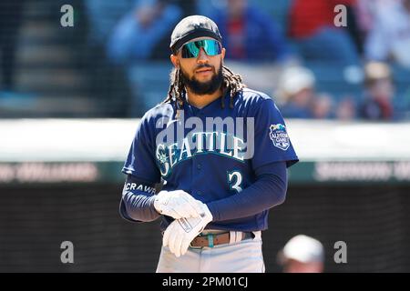 Seattle Mariners' J.P. Crawford plays during a baseball game, Wednesday,  April 26, 2023, in Philadelphia. (AP Photo/Matt Slocum Stock Photo - Alamy