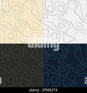 Topography patterns. Seamless elevation map tiles. Astonishing isoline ...