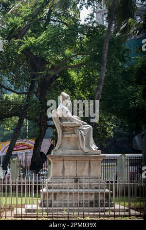 09 10 2006 Marble statue of Sir dinshaw maneckji petit at Bhatiya Bag Nagur Chok Mumbai, Maharashtra, india, Asia Stock Photo