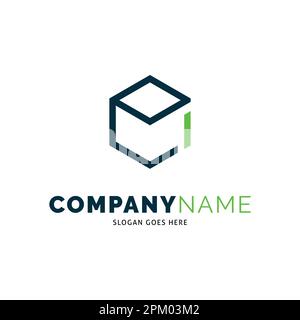 Initial Letter E Cube Icon Vector Logo Template Illustration Design Stock Vector