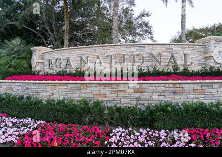 PGA of America sign at its Headquarters in Palm Beach Gardens, FL, USA. Stock Photo