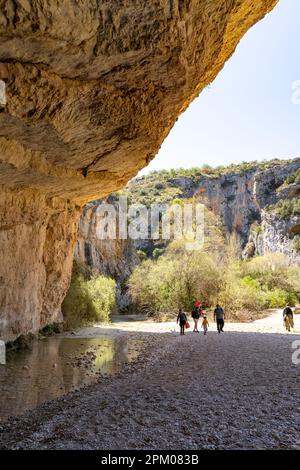 Picahammer cave located in the canyon of the Vero river along the Alquezar footbridges. Spain, Aragon, Huesca, Alquezar. Stock Photo