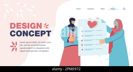 Muslim couple holding marriage certificate Stock Vector