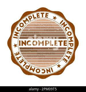 Incomplete Progress Vector in progress stamp. in progress vintage blue label. Sign Stock Vector ...