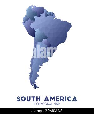 South-america Map. admirable low poly style continent map. Classy vector illustration. Stock Vector