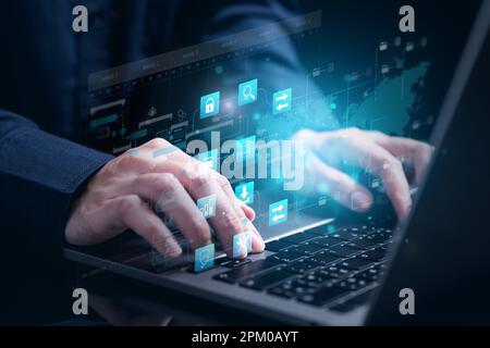 business analysis chart KPI Data icon technology Stock Photo