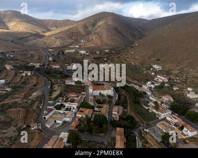 Canarian countryside hilly landscape of Fuerteventura island near Betancuria old town, winter in Spain Stock Photo