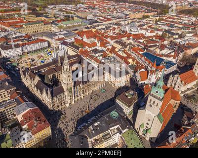 Cityscape image of Marien Square in Munich, Germany Stock Photo