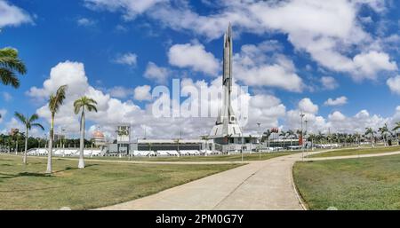 Luanda Angola - 03 24 2023: Exterior Panoramic view at the Memorial in honor of Doctor António Agostinho Neto, first president of Angola and liberator Stock Photo