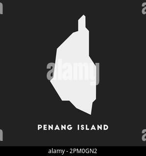 Penang Island icon. Map on dark background. Stylish Penang Island map with name. Vector illustration. Stock Vector