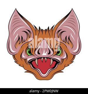 Bat. Vector illustration of spooky bat animal. Halloween theme of evil flying monster Stock Vector