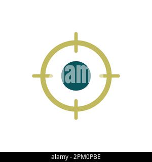 Crosshairs target destination vector isolated icon. Navigation sign. Graph symbol for travel and tourism web site and apps design, logo, app, UI Stock Vector