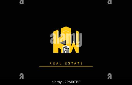 Real Estate letters Initials Monogram logo KW , WK Stock Vector
