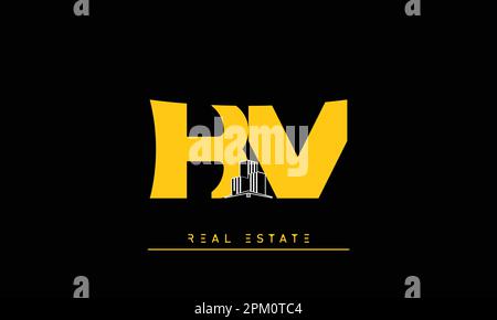 Real Estate letters Initials Monogram logo KV , VK Stock Vector
