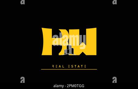 Real Estate letters Initials Monogram logo KW , WK Stock Vector