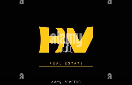 Real Estate letters Initials Monogram logo KV , VK Stock Vector