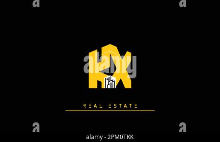 Real Estate letters Initials Monogram logo KX , XK Stock Vector