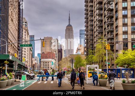New York, USA - April 23, 2022: Flatiron district in New York City Stock Photo