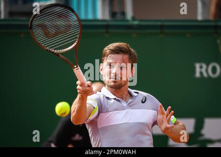 David Goffin of Belgium during day 2 of the Rolex Monte-Carlo Masters 2023,  an ATP Masters 1000 tennis event on April 10, 2023 at Monte-Carlo Country  Club in Roquebrune Cap Martin, France 