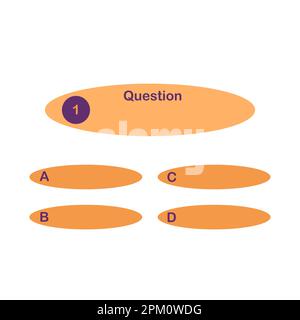 Quiz lottery or TV show, trivia game multiple choice menu template modern trendy vector illustration, question answer game concept Stock Vector