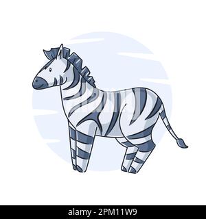 Cute baby zebras outline drawing Stock Vector