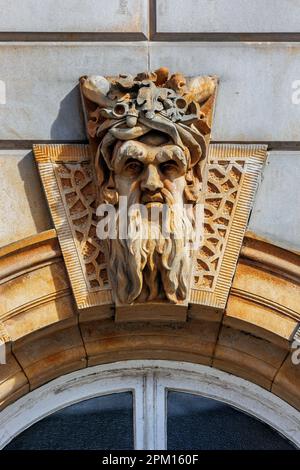 River Gods on Langside Halls: The Thames Stock Photo