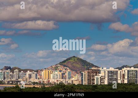 Penha of hill in Vitoria. Panoramic view from far away. Stock Photo