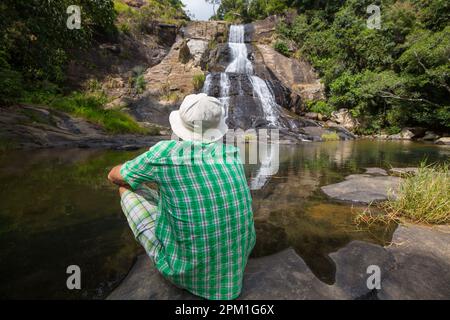 Waterfall on Sri Lanka,Horton Place Stock Photo