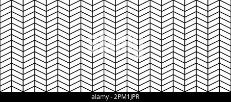 Herringbone seamless pattern. Black and white chevron background. Repeating zigzag wallpaper. Diagonal lines textile or fabric print design. Parquet floor or brick wall texture. Vector Stock Vector