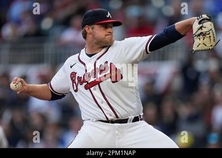 Atlanta Braves Starting Pitcher Bryce Elder (55) Delivers In The First ...