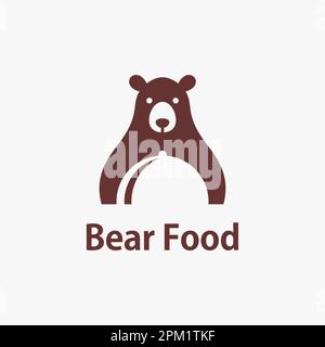 Bear food logo design Stock Vector