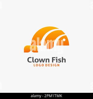 Clown fish logo design Stock Vector