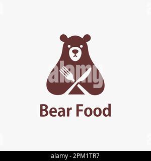 Bear food logo design Stock Vector