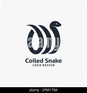 Coiled snake logo design Stock Vector