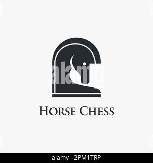 Horse chess logo design Stock Vector