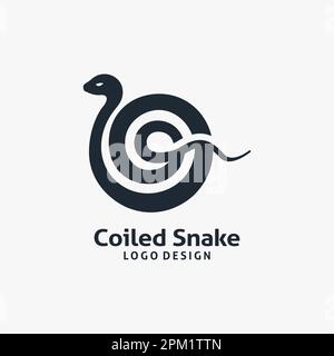 Coiled snake logo design Stock Vector