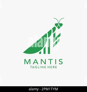 Mantis insect logo design Stock Vector
