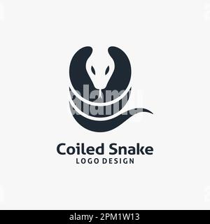 Coiled snake logo design Stock Vector